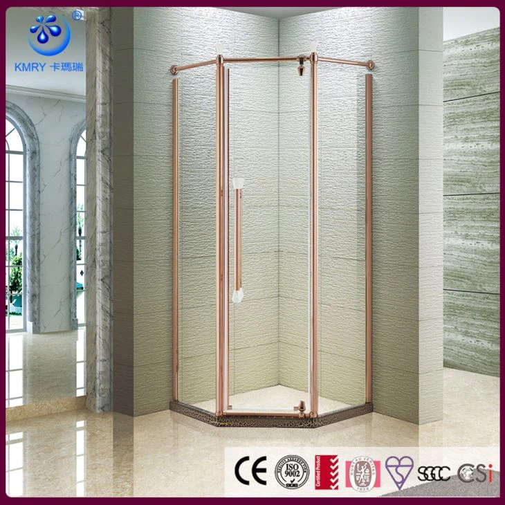 Semi-frameless neo ang mache nan douch patiraj pòt pivot charnyèr, lide sal douch kontanporen, 3/8 pous pòt an vit (KK3401)