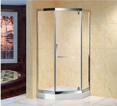 Ankadre neo ang kwen douch beny ekran an ak pivor charnyèr ak blan plato douch Acrylic (KT5583)