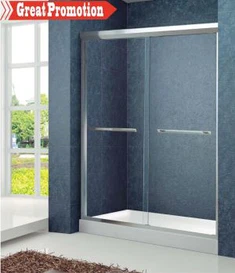 Double aliminyòm ankadre pòt douch glisman